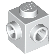 Lego kostka (kostička) 1x1 s nopy na dvou sousedních stranách, bílá (6224811)